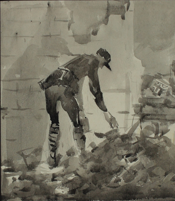 Неизвестный художник. Три военных рисунка на одном листе